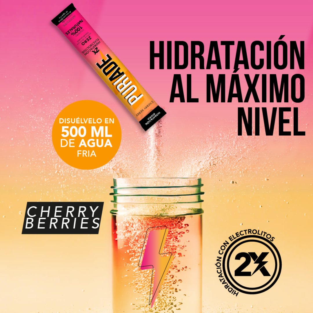 Puriade Cherry Berries. Bebida para deportistas en polvo