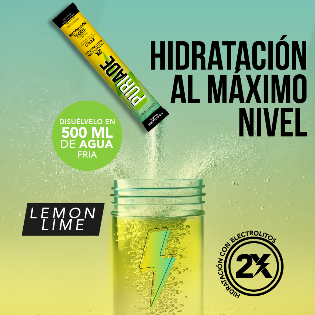 Puriade Lemon Lime. Mezcla de Electrolitos en Polvo