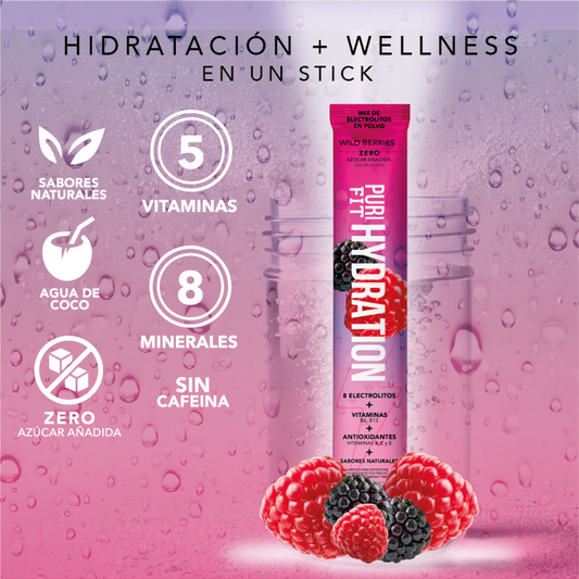 PuriFit Hydration Wild Berries. Hidratación + Vitaminas en un stick.