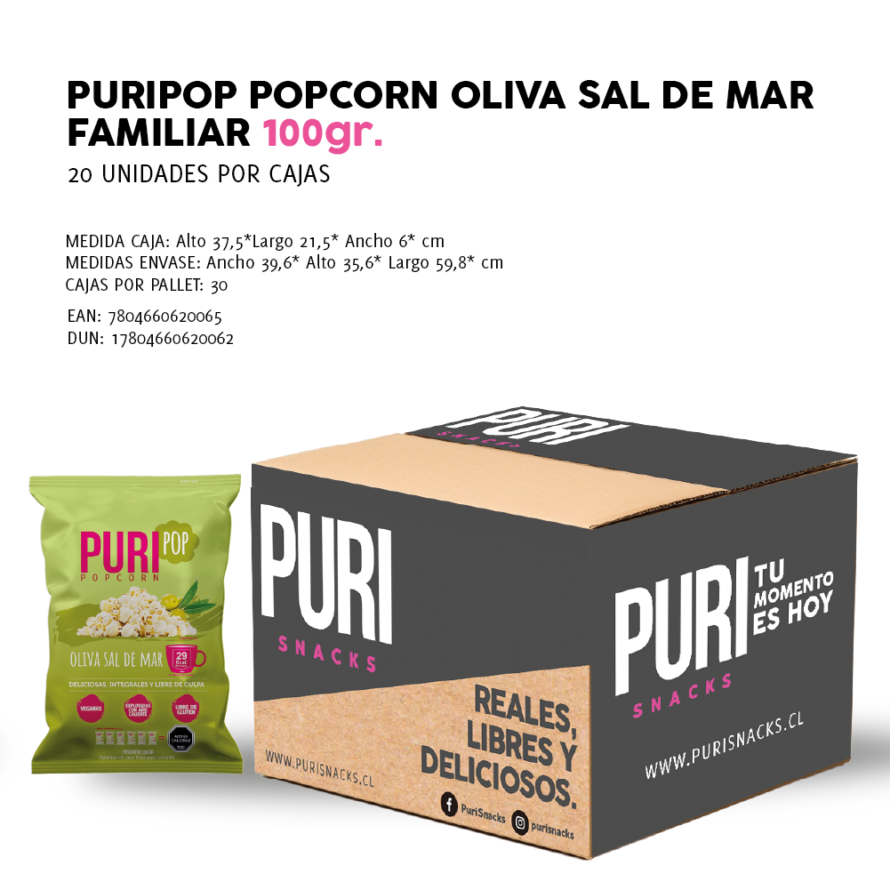 Puripop Oliva sal de mar 100 gr